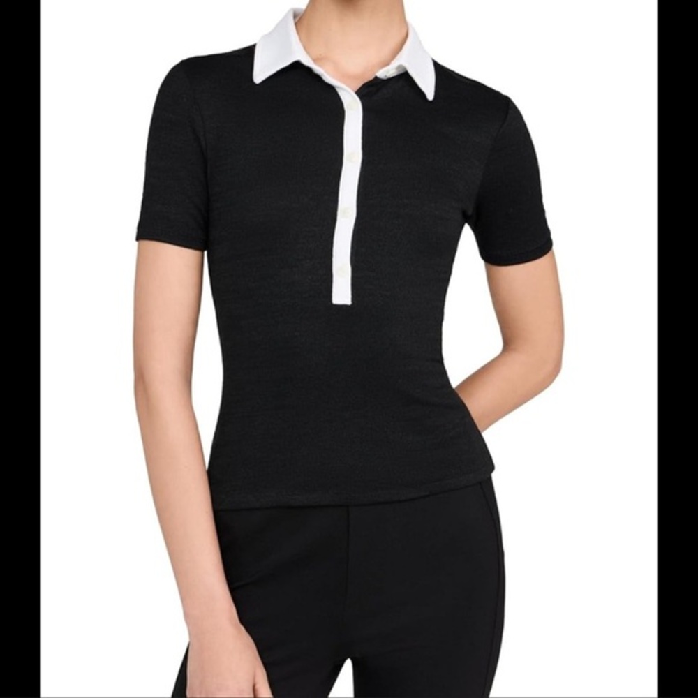 Rag & Bone woman’s button polo - XS 
Black / tan